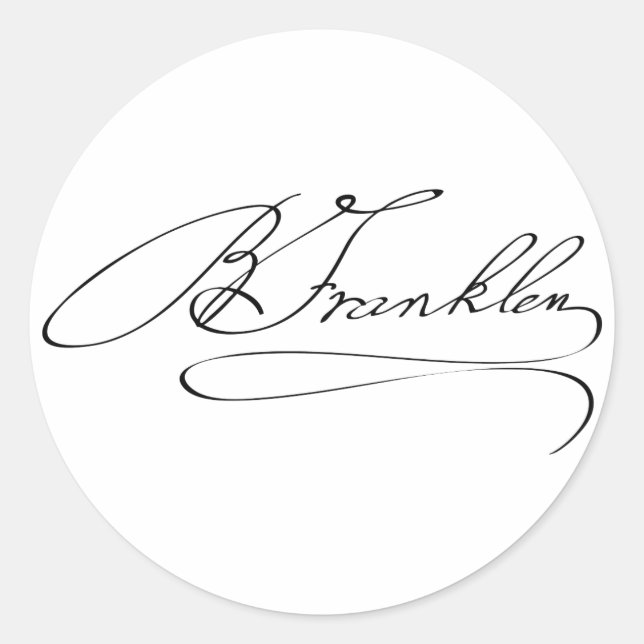 Sticker Rond Signature Ben Franklin (Devant)