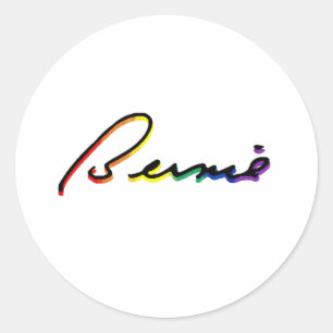 Sticker Rond Signature Bernie Sanders Fierté Arc-en-ciel - LGBT