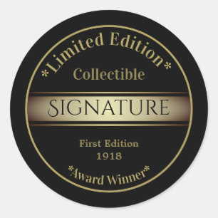 Sticker Rond Signature Black and Gold Collectif Personnalisé