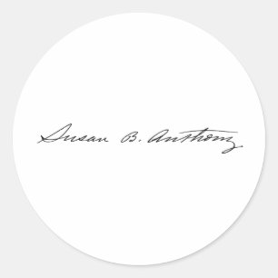 Sticker Rond Signature de suffragette Susan B. Anthony