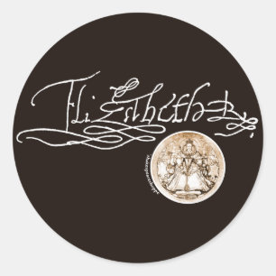 Sticker Rond Signature d'Elizabeth I (version 1)