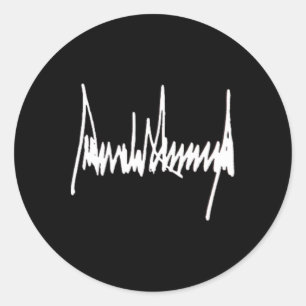 Sticker Rond Signature du président Trump Poitrine gauche blanc