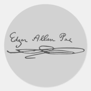 Sticker Rond Signature Edgar Allan Poe