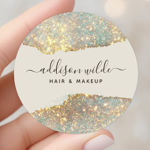 Sticker Rond Signature holographique Script moderne Parties sci