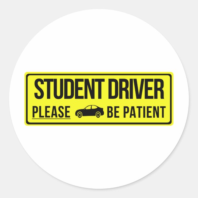 STICKER ROND SIGNE DE CONDUCTEUR ÉTUDIANT (Devant)