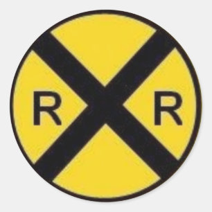 Sticker Rond Signe de croisement de chemin de fer
