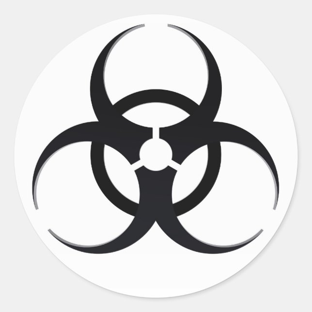 Sticker Rond Signe de danger biologique (Devant)