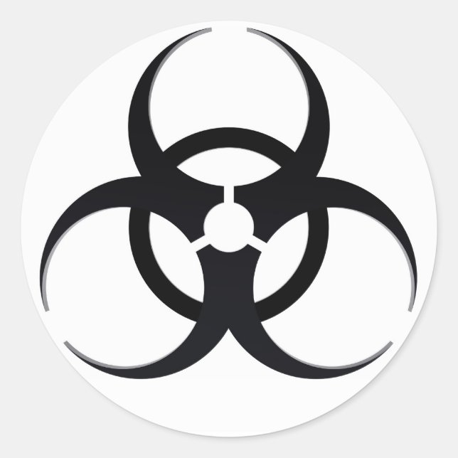 Sticker Rond Signe de danger biologique (Devant)