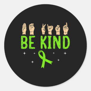 Sticker Rond Signe de la main pour être gentil Langue des signe