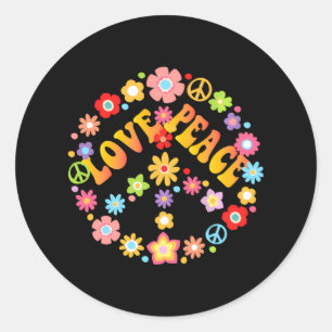 Sticker Rond SIGNE DE PAIX AMOUR 60s les années 70 Cravate Die 