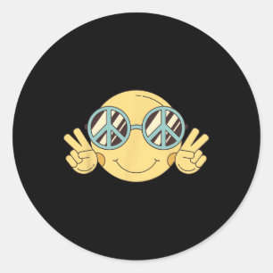 Sticker Rond SIGNE DE PAIX AMOUR 60s les années 70 Super hippie