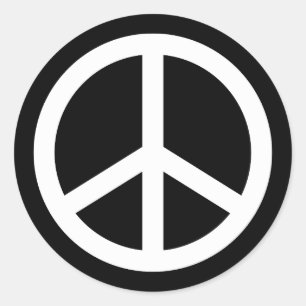 Sticker Rond Signe de paix blanc