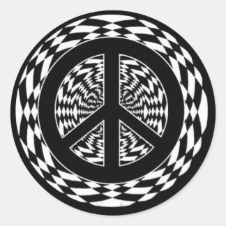 STICKER ROND SIGNE DE PAIX HYPNOTIQUE