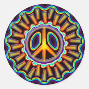 STICKER ROND SIGNE DE PAIX LOIN