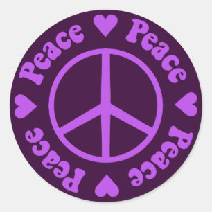 Sticker Rond Signe de paix pourpre