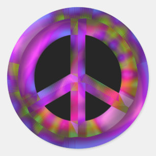 STICKER ROND SIGNE DE PAIX RETRO