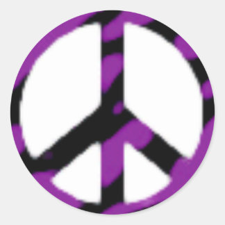Sticker Rond signe de paix-zèbre