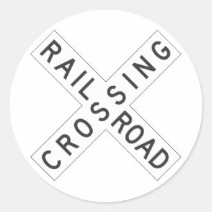 Sticker Rond Signe de RailroadCrossing
