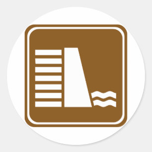 Sticker Rond Signe de route de barrage ou de réservoir