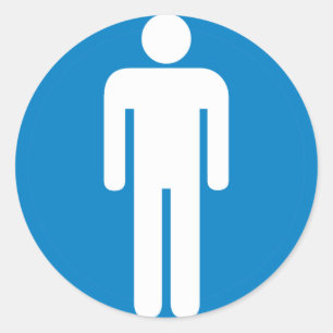 Sticker Rond Signe de route des toilettes des hommes