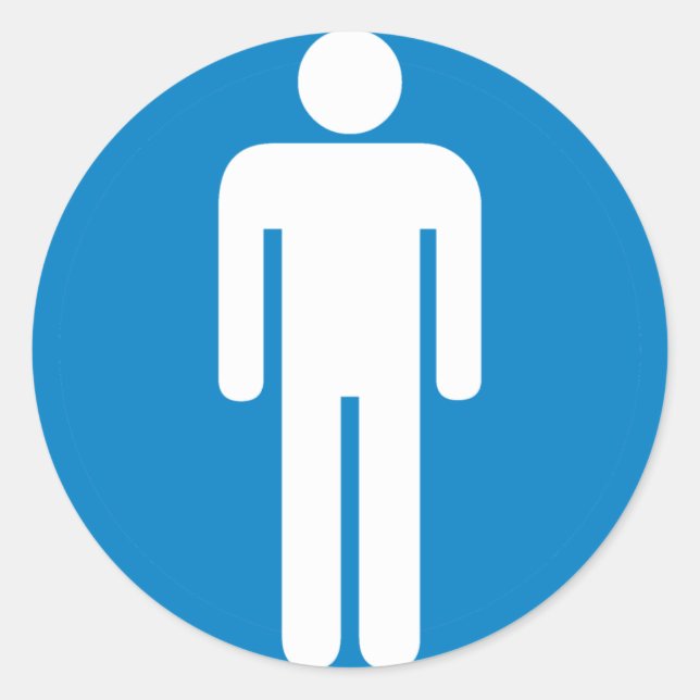 Sticker Rond Signe de route des toilettes des hommes (Devant)