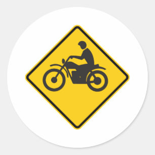 Sticker Rond Signe de route du trafic de moto