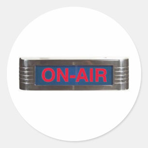 Sticker Rond Signe de Sur-Air ou radiodiffusion antique de