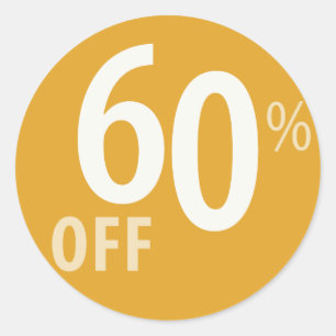 STICKER ROND SIGNE DE VENTE PUISSANT À 60 %