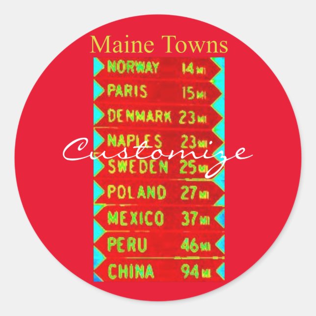 Sticker Rond SIGNE DES VILLES DU Maine Thunder_Cove (Devant)