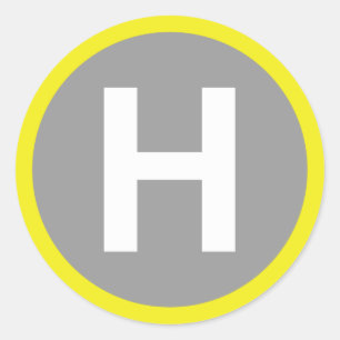 Sticker Rond Signe d'héliport