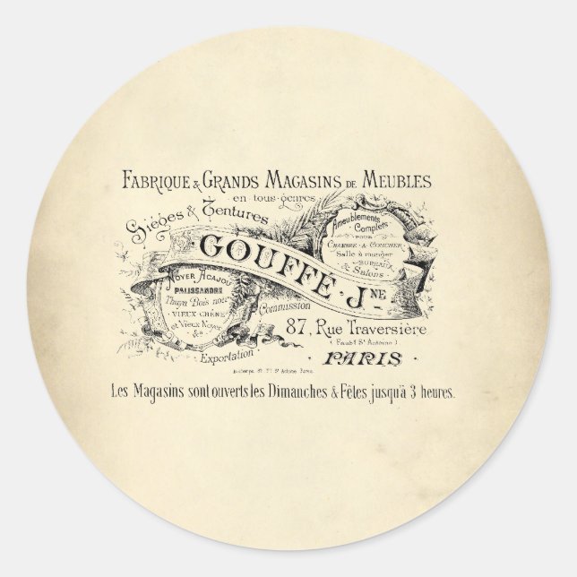 Sticker Rond SIGNE DU GRAND magasin français (Devant)