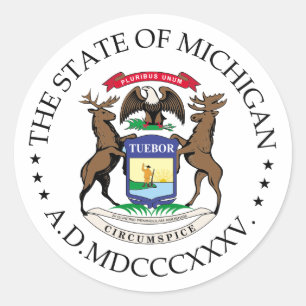 Sticker Rond signe du Michigan