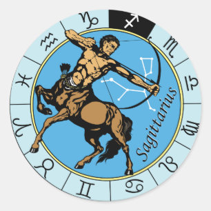 Sticker Rond signe du zodiaque astrologique sagittaire