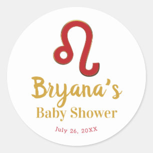 Sticker Rond Signe du zodiaque LÉO Juillet Août Astrologie Baby
