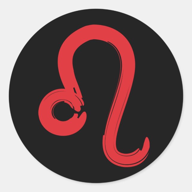 Sticker Rond Signe du zodiaque LEO rouge Anniversaire juillet a (Devant)
