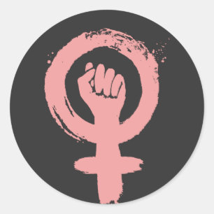 Sticker Rond SIGNE FÉMININE POIDS T-shirt Justice sociale