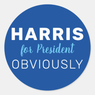 Sticker Rond Signe Harris pour président de toute évidence 2024