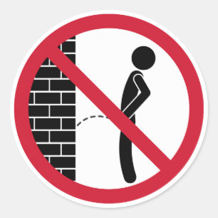 Sticker Rond Signe interdit de Peeing
