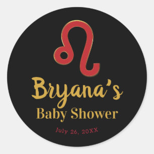 Sticker Rond SIGNE LEO Zodiac Juillet Août Astrologie Baby show