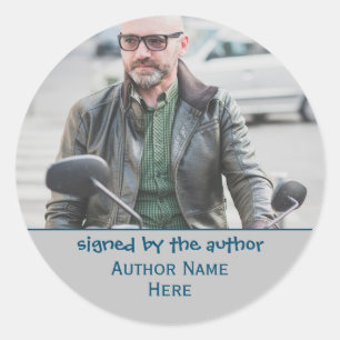 Sticker Rond Signé Par L'Auteur Livre Modèle photo