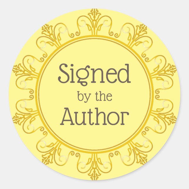 Sticker Rond Signé par l'autocollant de l'auteur (Devant)