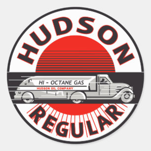 Sticker Rond Signe régulier vintage d'essence du Hudson