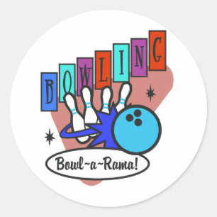 Sticker Rond signe rétro bowl-a-rama