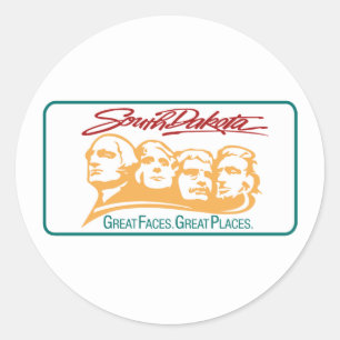 Sticker Rond SIGNE ROUTIÈRE - Dakota du Sud - USA