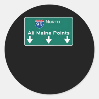 Sticker Rond SIGNE TOUS LES POINTS Maine Interstate 95