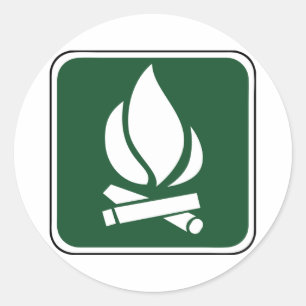Sticker Rond Signe vintage de feu de camp