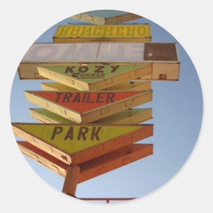 Sticker Rond Signe vintage de l'itinéraire 66 des années 1950