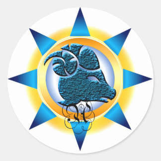 Sticker Rond SIGNE Zodiac Baies Design Cadeau
