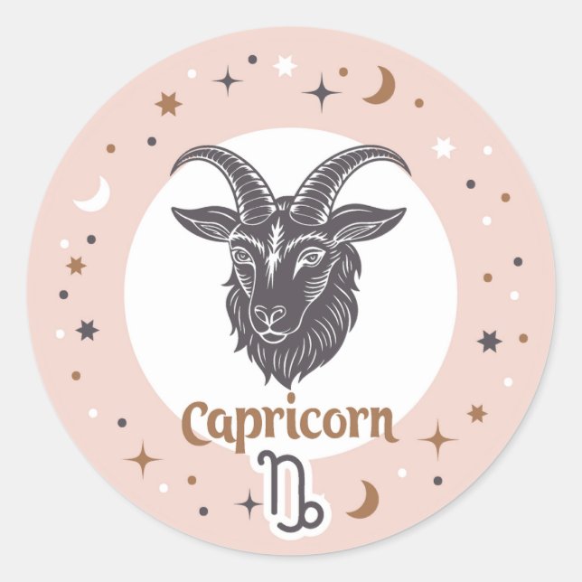 Sticker Rond SIGNE Zodiaque Capricorne (Devant)
