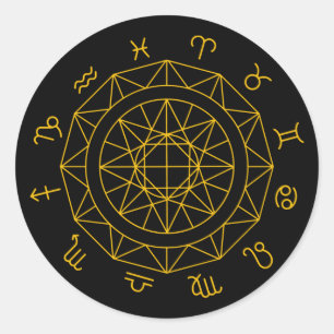 Sticker Rond SIGNE Zodiaque Roue astrologique